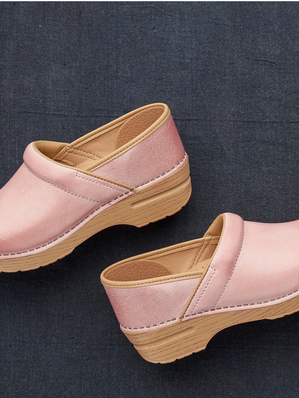 Dansko Pink Leather Slip-On Clogs with Tan Sole size sold out online!